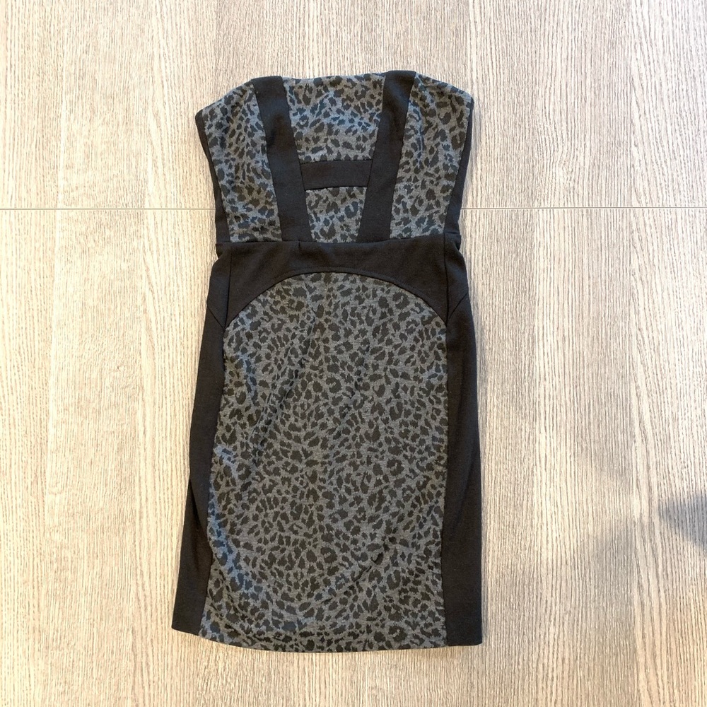 AQUA Strapless Cheetah Dress